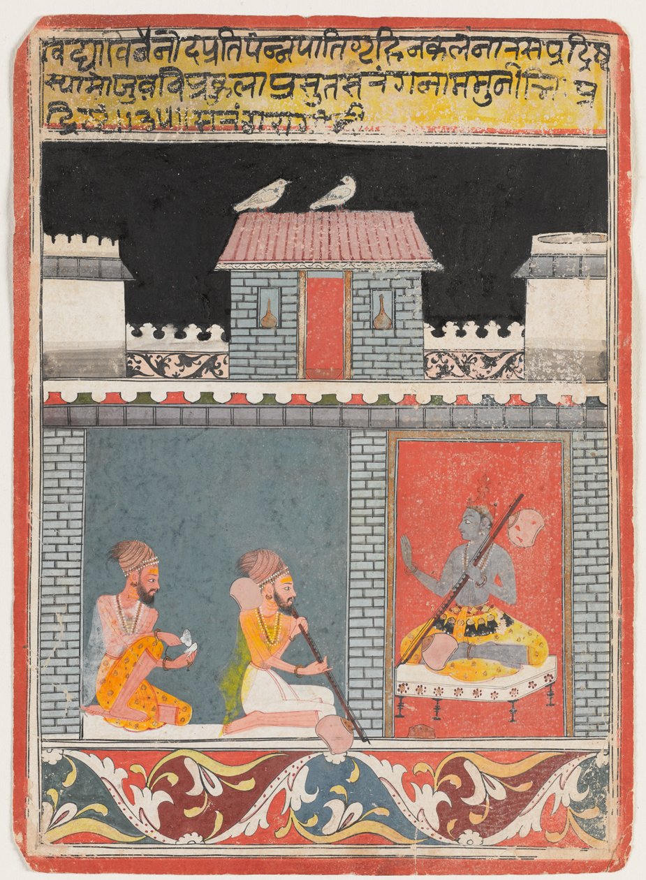 Krishna and Two Yogis by Indian School