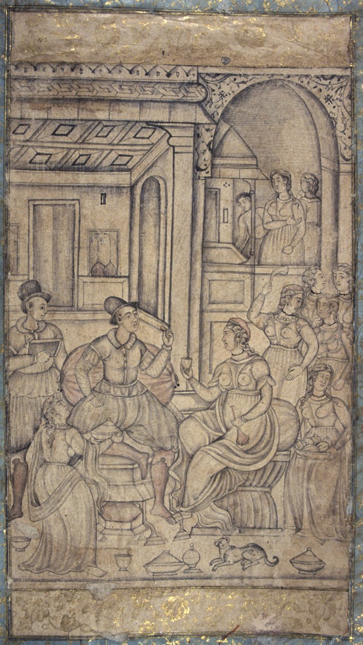 Portuguese Sailors with Prostitutes in Indies by Indian School