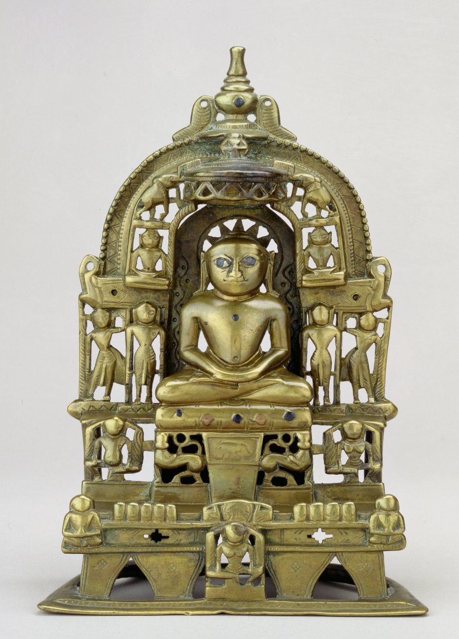 Seated image of the Jain Tirthankara Kuntanatha, Vasantagarh, Southern ...