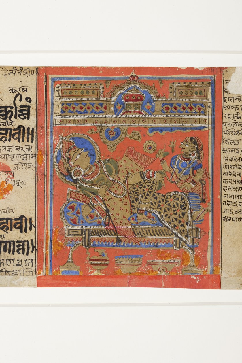 The Brahmani Devananda on her couch, from the Kalpasutra by Indian School