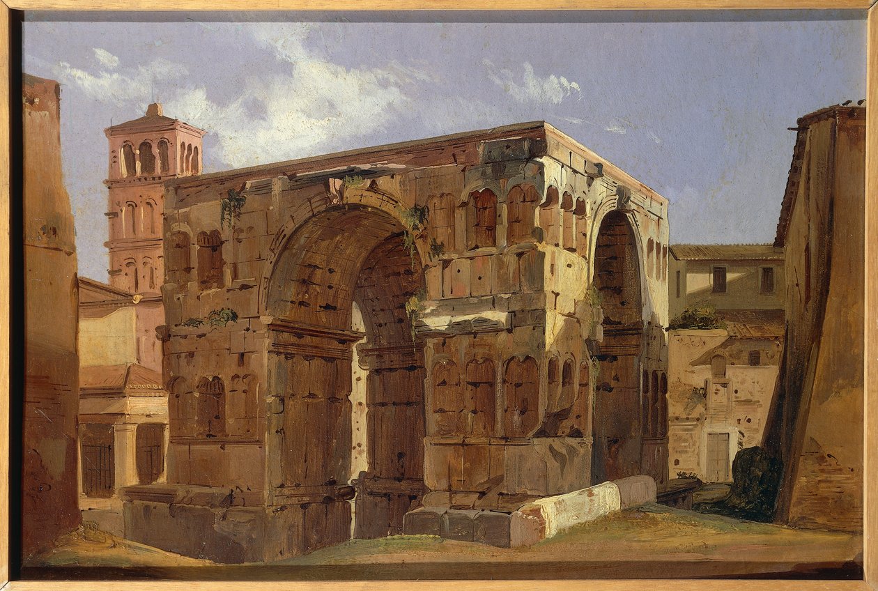 Arch of Janus at foot of Via Velabro (by Ippolito Caffi) by Ippolito Caffi