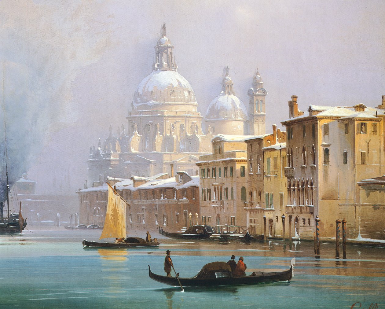 Venice Covered in Snow by Ippolito Caffi
