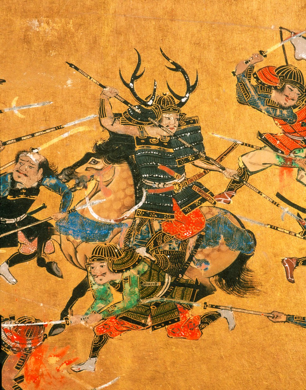 Samurai - 2 panels depicting a detail scene from the Battle of Osaka by Ira Block