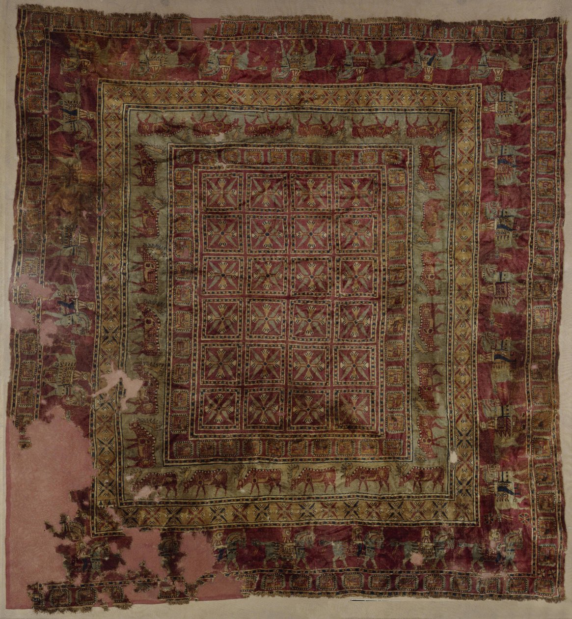 Pile carpet, Pazyryk Culture, early Iron Age, 5th - 4th century BC by Iron Age