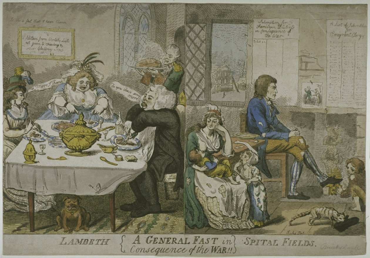 A General Fast in consequence of the War!! by Isaac Cruikshank