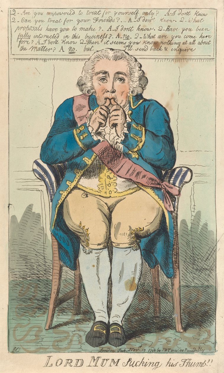 Lord Mum Sucking His Thumb by Isaac Cruikshank