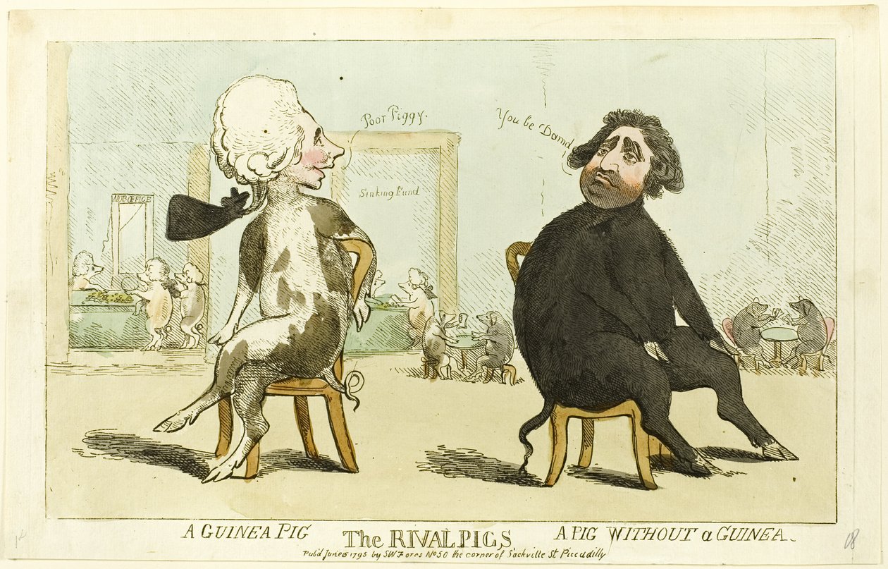 The Rival Pigs by Isaac Cruikshank: Buy fine art print