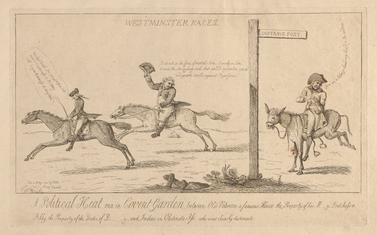 Westminster Races, A Political Heat Run in Convent Garden by Isaac Cruikshank
