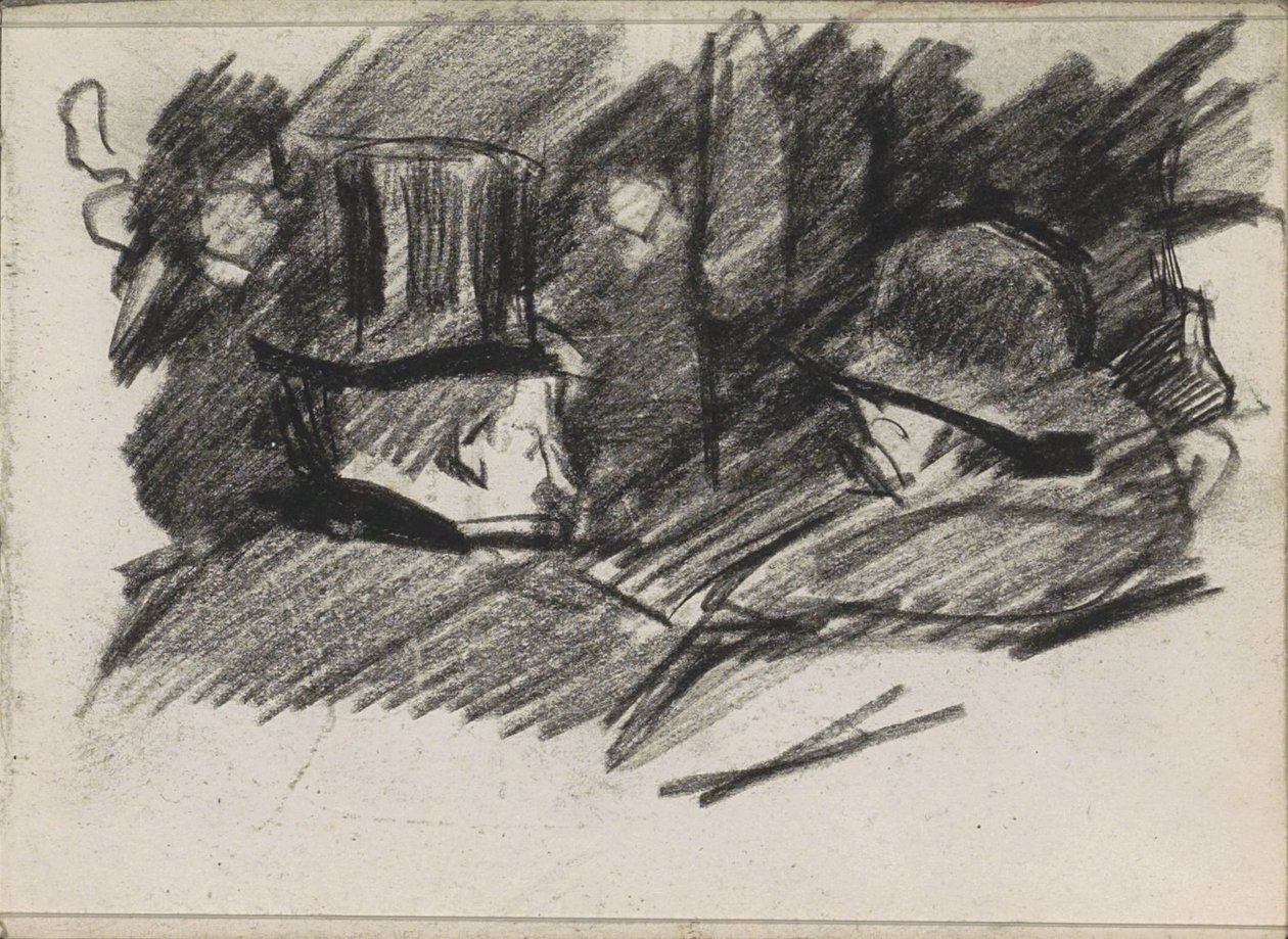 Man and Woman with Hat, Seen from the Back by Isaac Israels