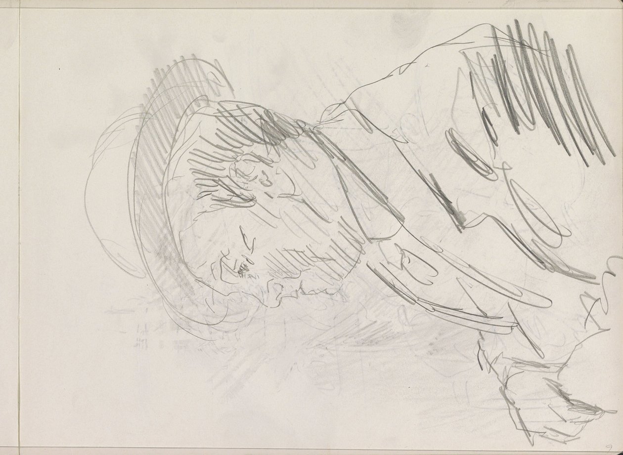 Portrait of an Unknown Man with Hat, in Profile by Isaac Israels
