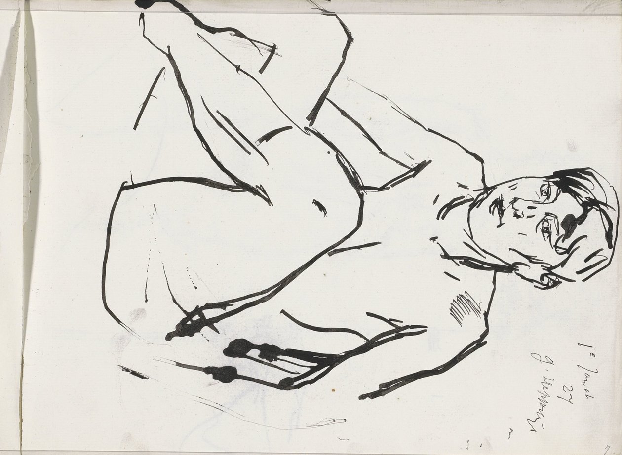 Seated Female Nude by Isaac Israels