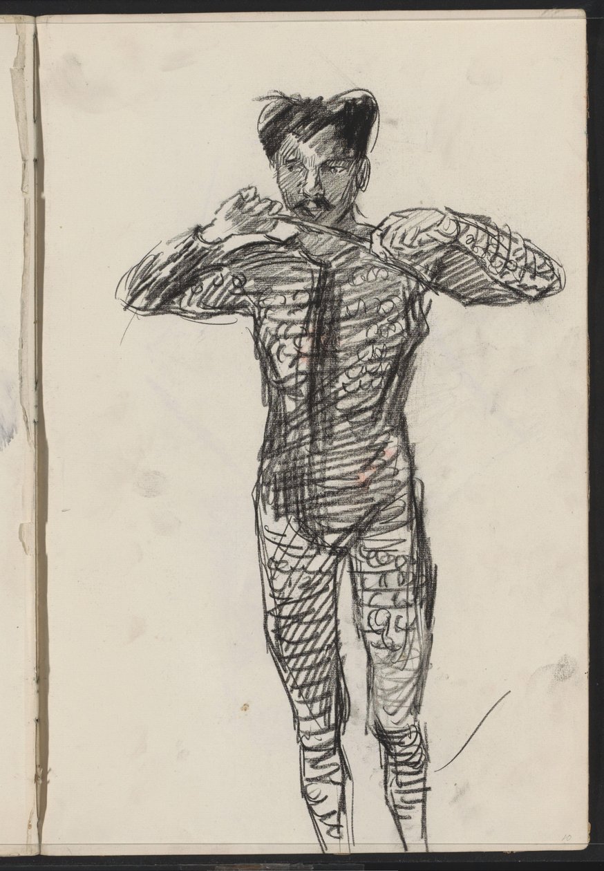 Standing Man in Costume, Possibly an Artist by Isaac Israels