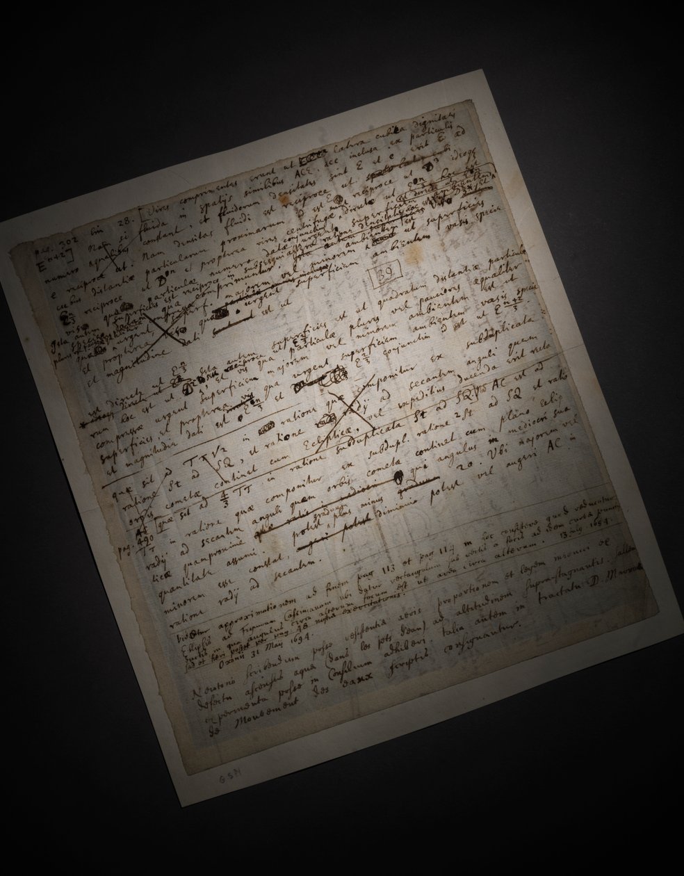Two Pages of Revisions to the Principia Mathematica