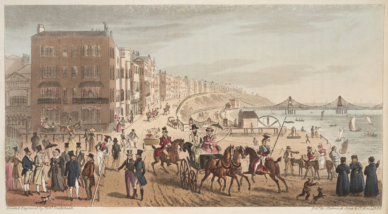 Characters on the Steyne, Brighton, from The English Spy by Isaac Robert Cruikshank