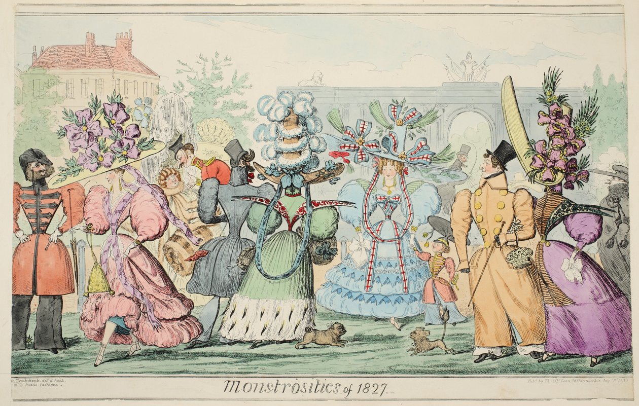 Monstrosities of 1827 by Isaac Robert Cruikshank