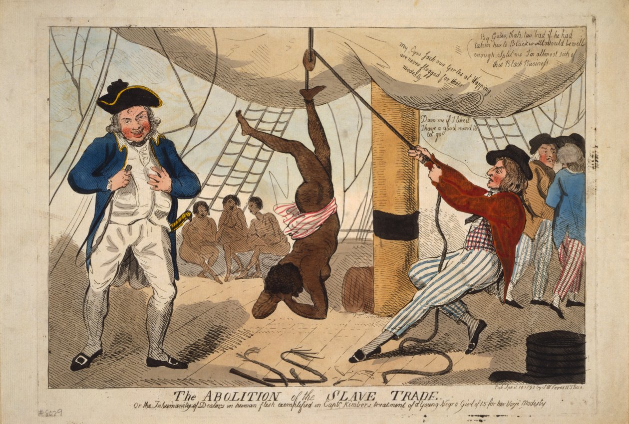 The Abolition of the Slave Trade, Or the inhumanity of dealers in human flesh exemplified in Captn. by Isaac Robert Cruikshank