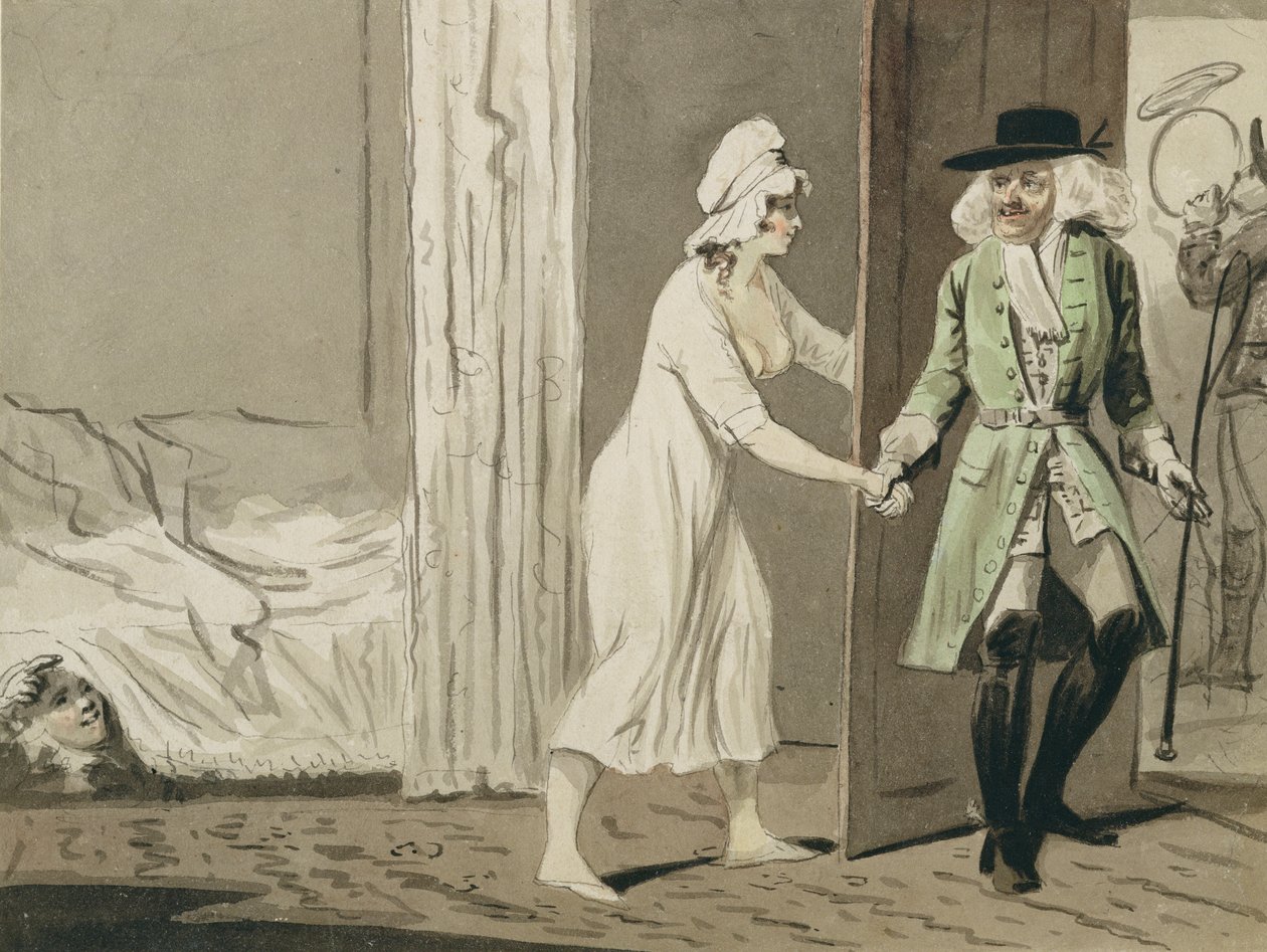 The Cuckold departs for the Hunt, c.1800 by Isaac Robert Cruikshank