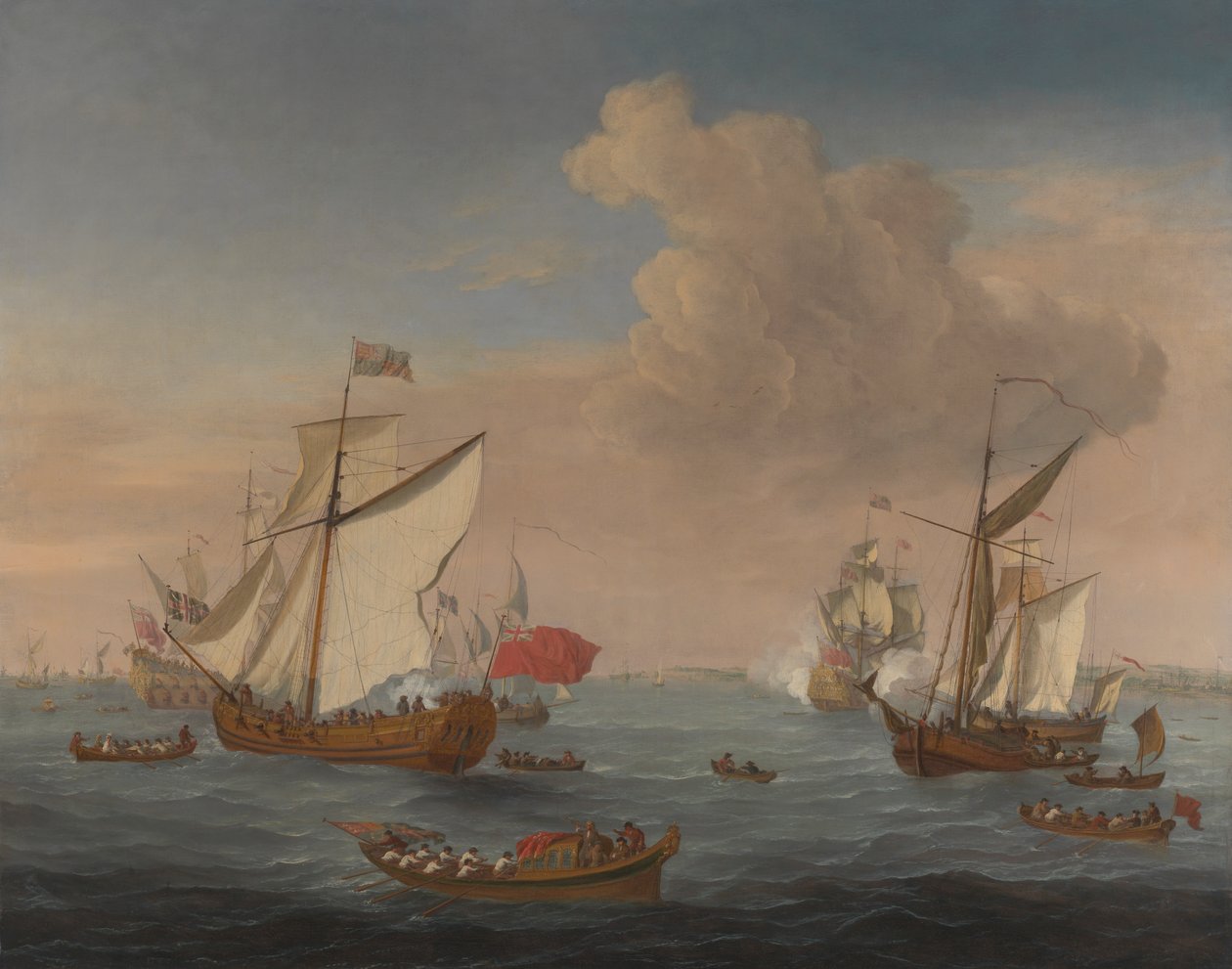 Ships in the Thames Estuary near Sheerness by Isaac Sailmaker