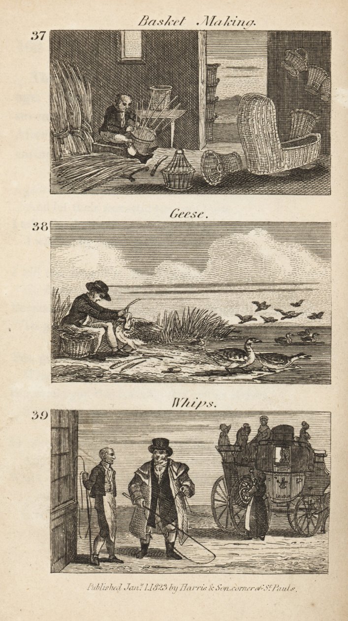 Trades in Regency England: basket making, geese plucking and whips by Isaac Taylor