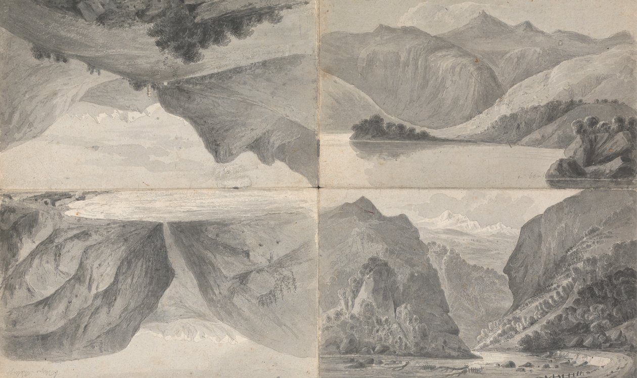 Lake at Davos, Entrance of the Pass to Segnes, Wiesen by Isaac Weld