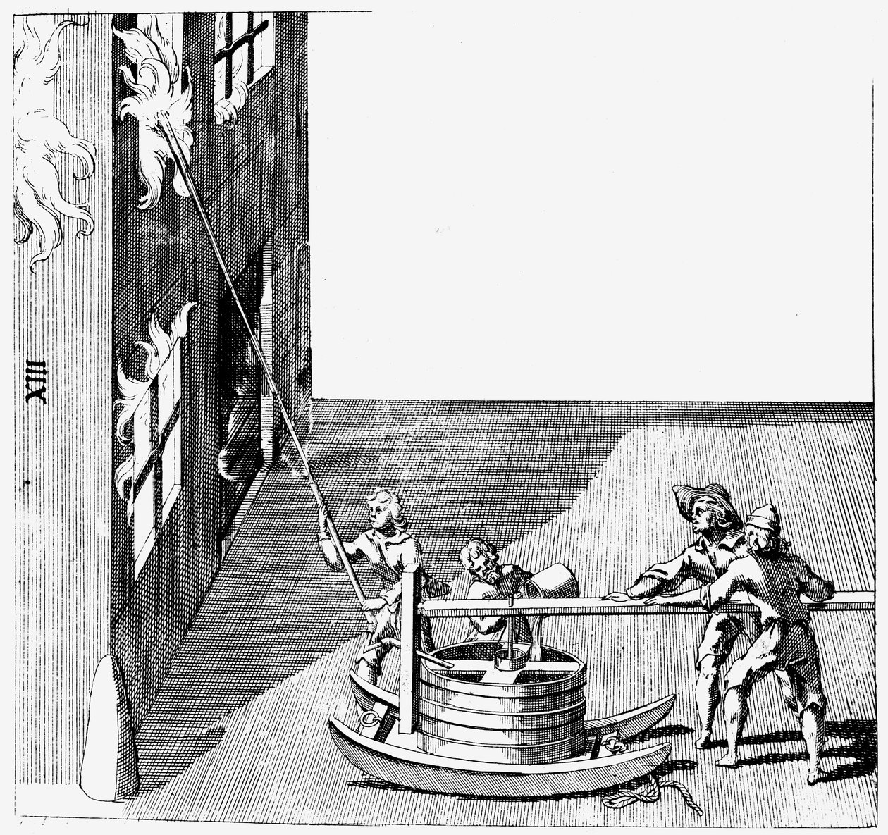 Fire engine, from Isaac de Caus Nouvelle Invention de Lever l