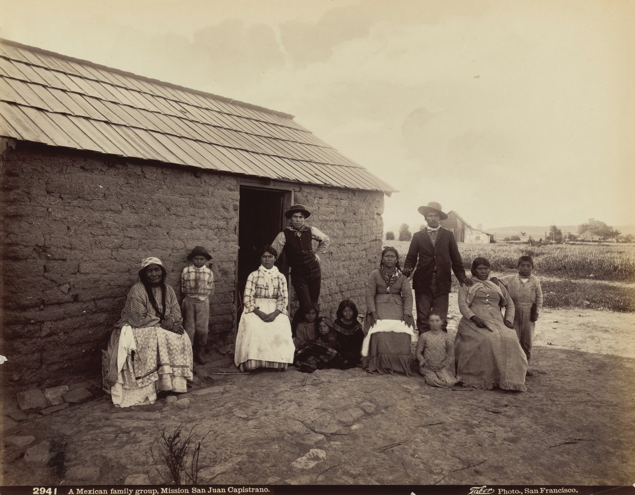 A Mexican Family Group, Mission San Juan Capistrano, California, 1880 by Isaiah Taber
