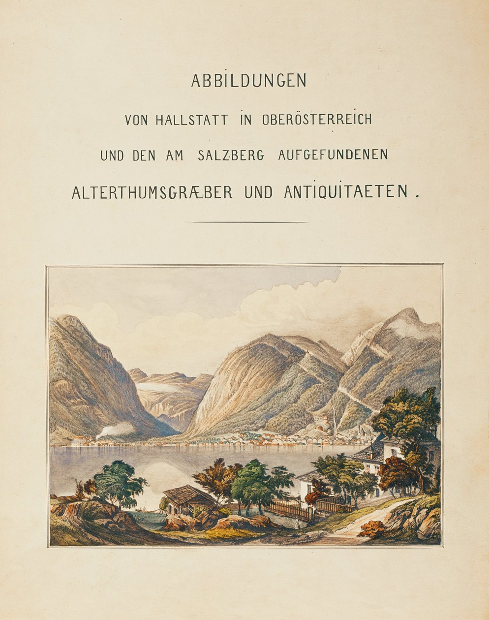 Hallstatt Burial Site (watercolour) by Isidor Engel