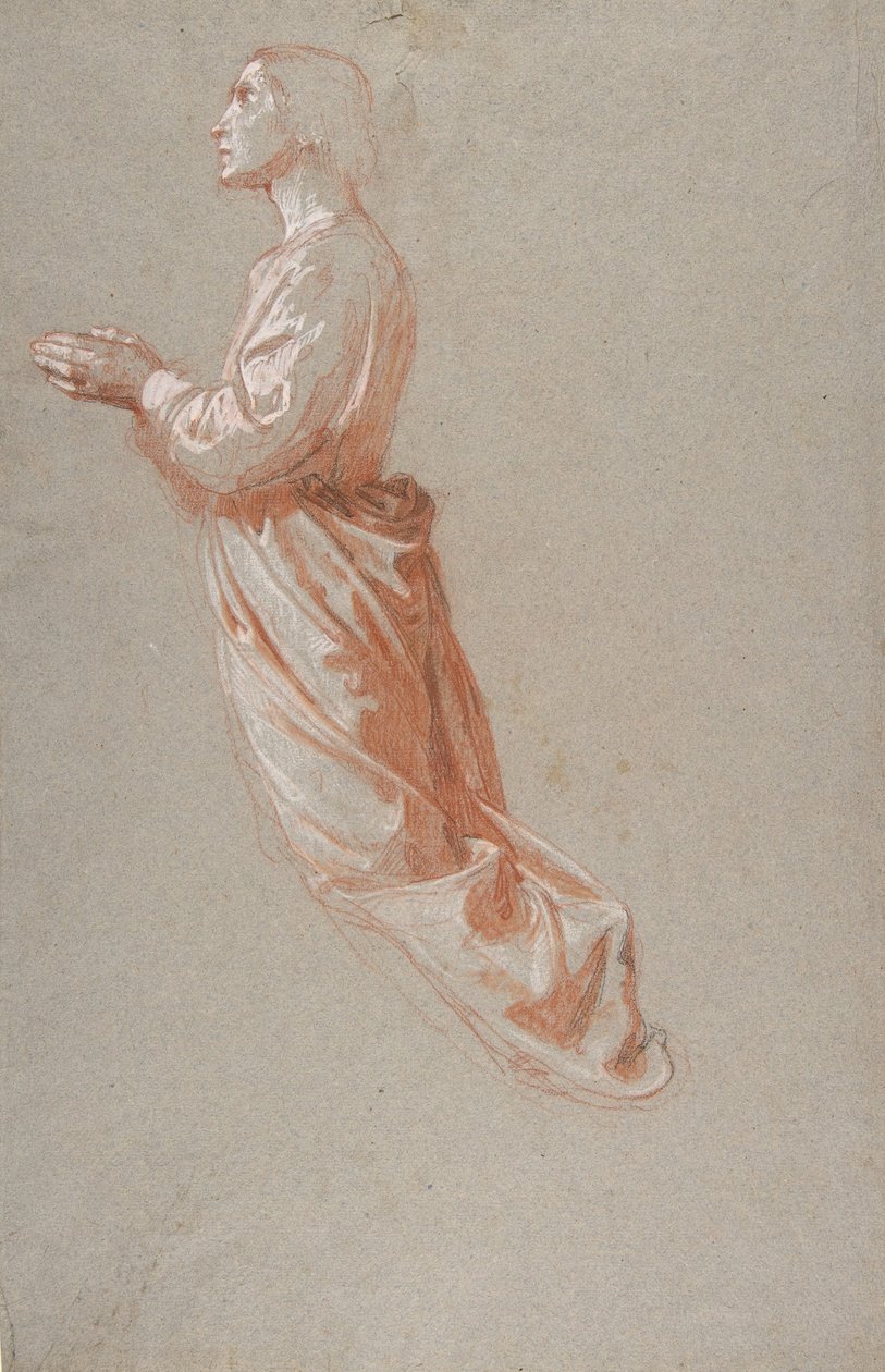 Angel upper register, study for wall paintings in the Chapel of Saint Remi, Sainte-Clotilde by Isidore Pils