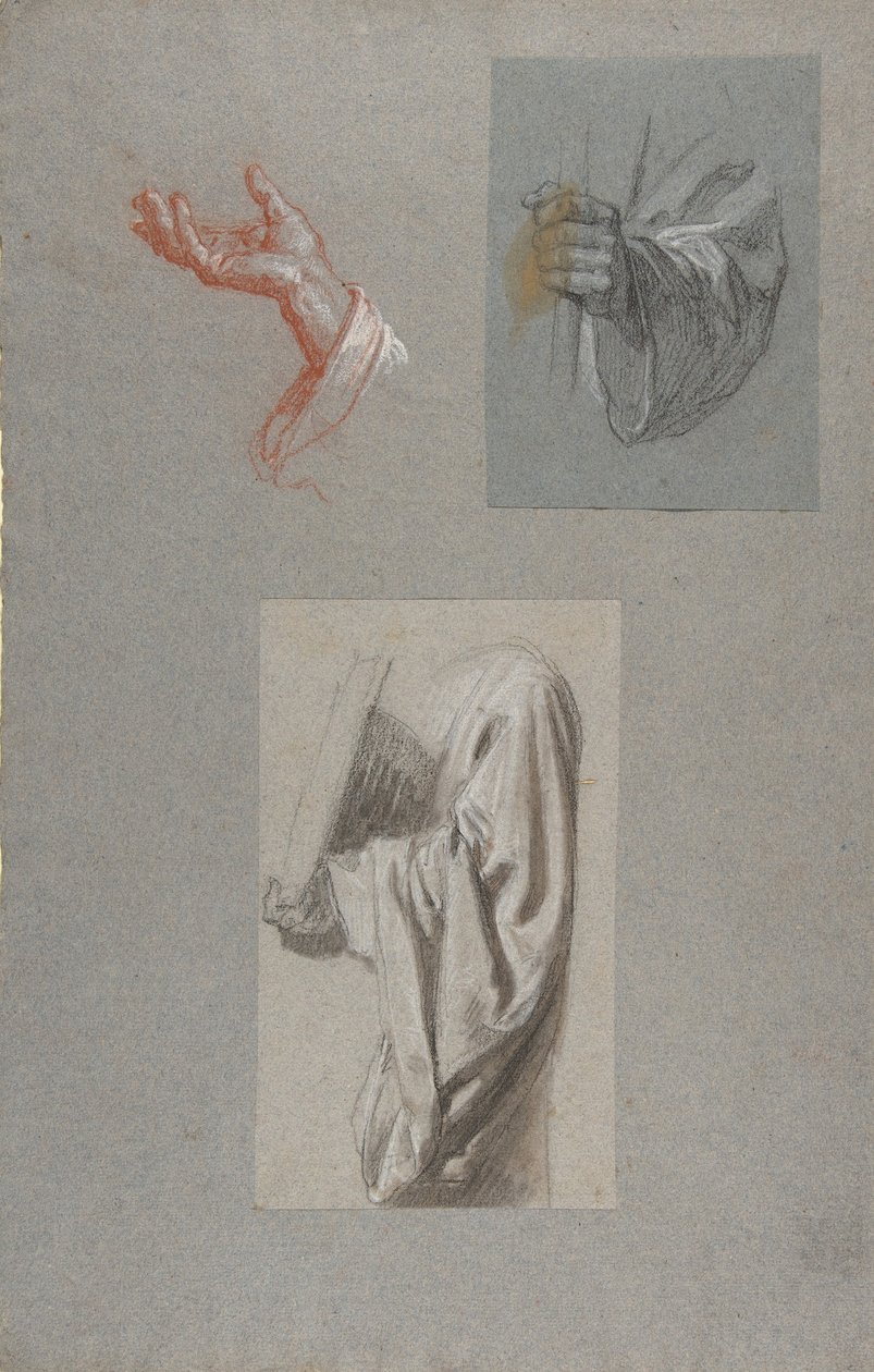 Hand of Saint Remi, Hand of Saint Remi, Drapery Study for Acolyte Holding Book by Isidore Pils