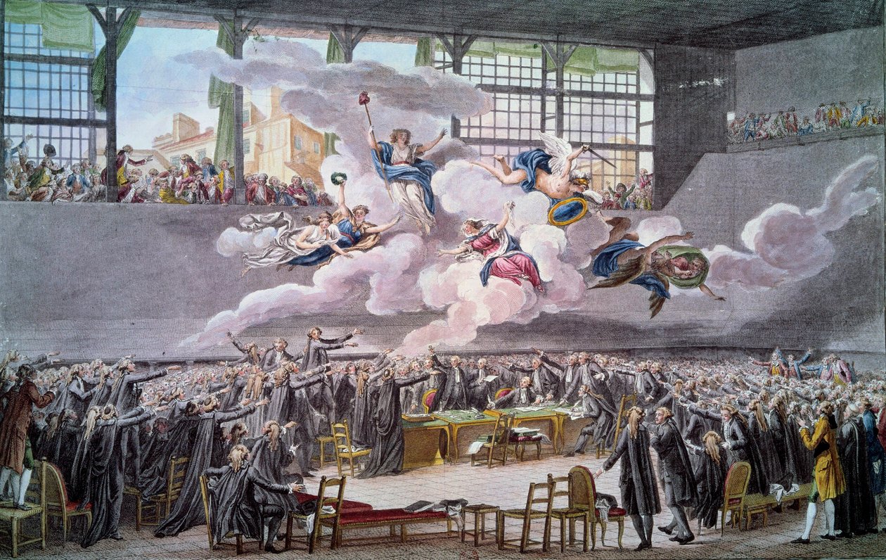 French Revolution: The Oath of the Tennis Court on 20 June 1789 by Isidore Stanislas Helman