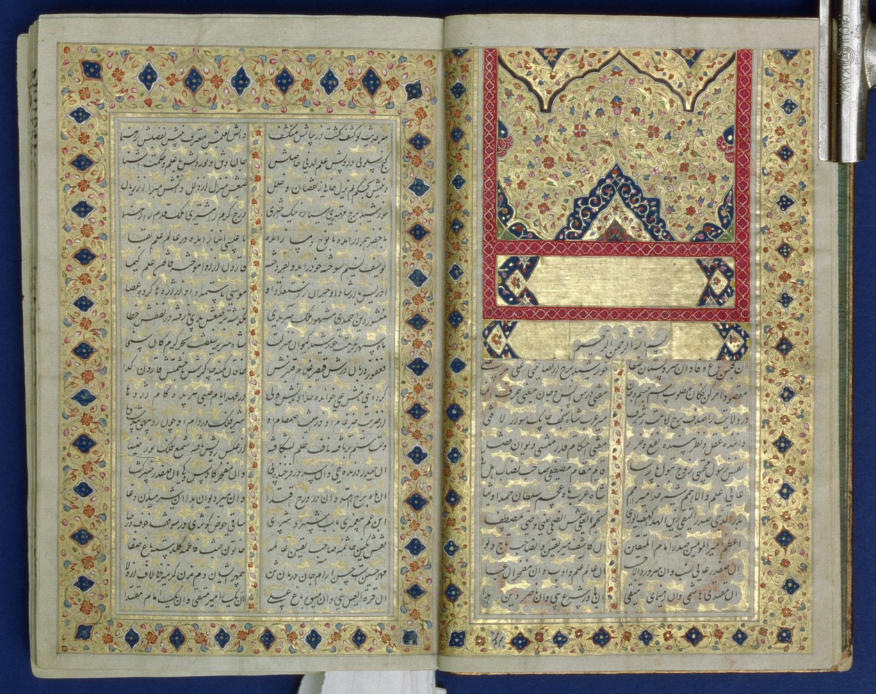 Illuminated pages from a manuscript of Hafez, Zand Period style, 1790 by Islamic School