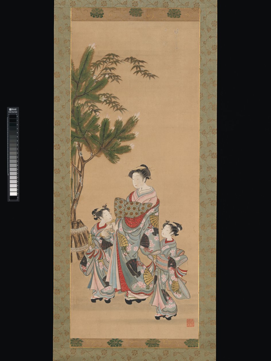 Courtesan and Two Attendants on New Year