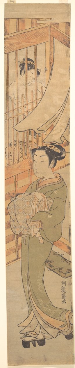 In the Yoshiwara District by Isoda Koryusai