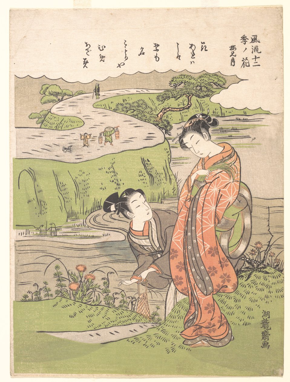 Plum-Seeing Month: Second Month by Isoda Koryusai