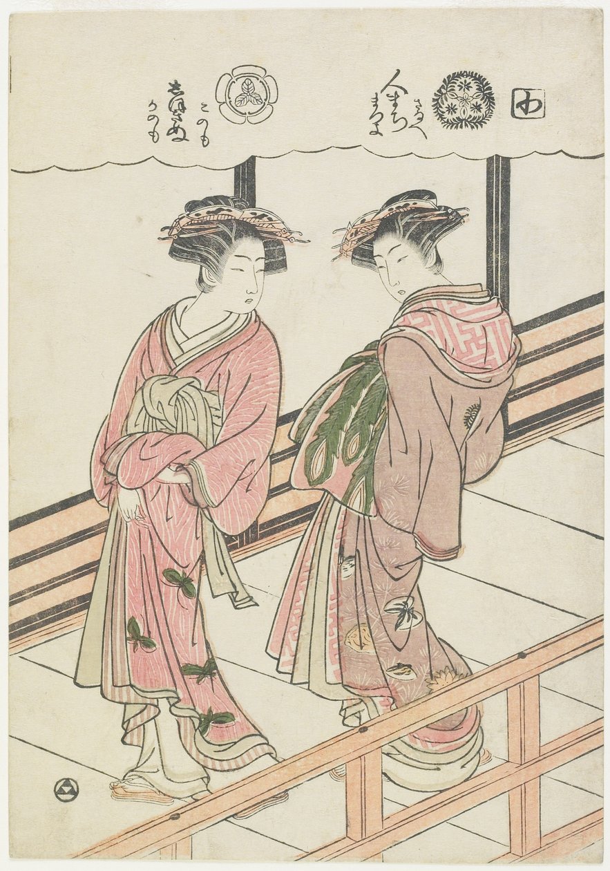 Two Courtesans on a Veranda, 1777 by Isoda Koryusai