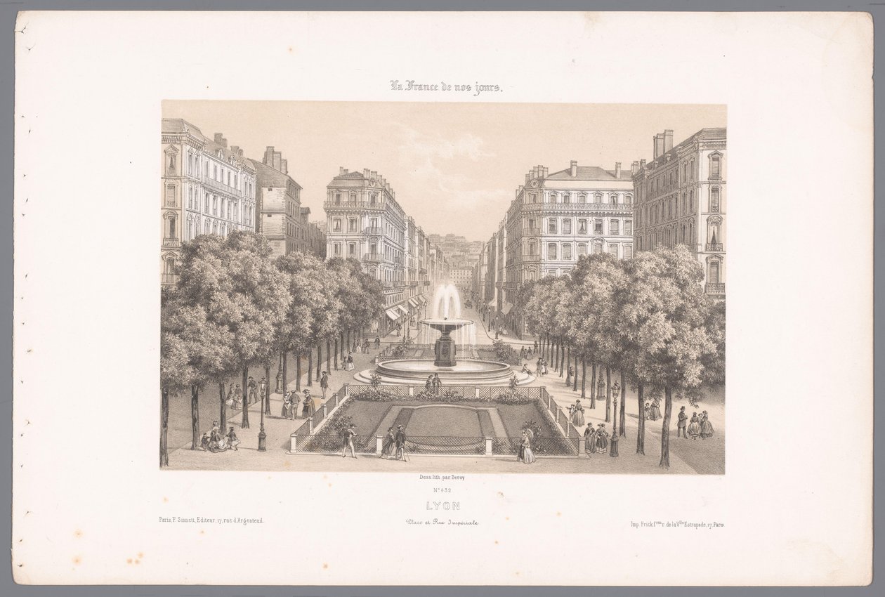 View of the Place and Rue Impériale in Lyon by Isodore Laurent Deroy