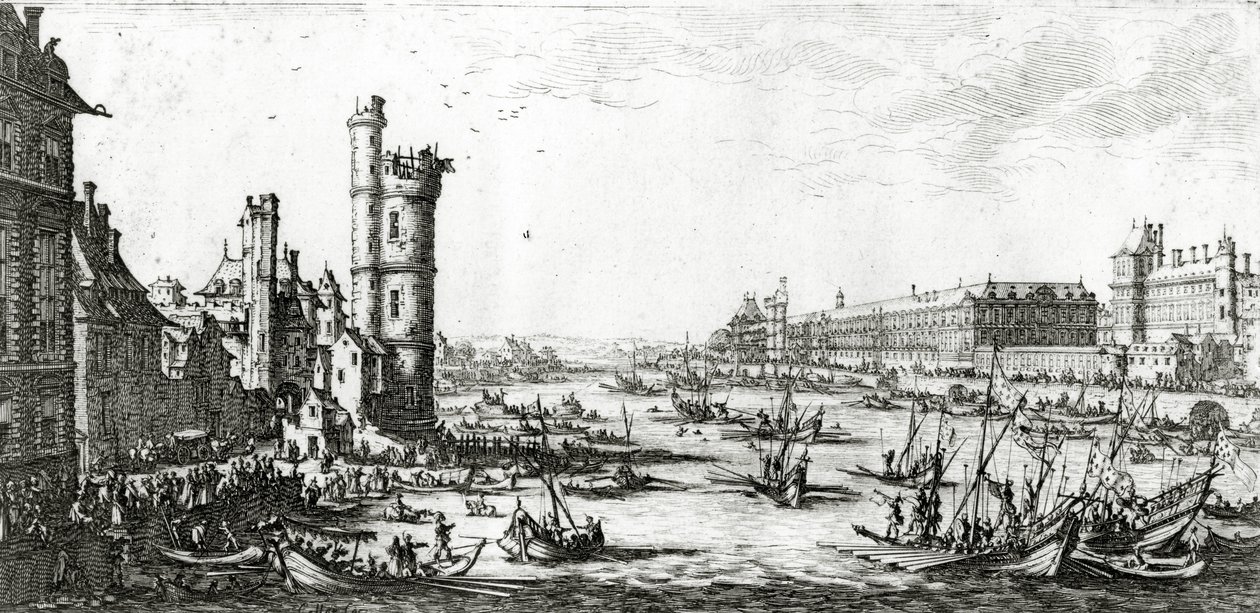 The Palais du Louvre and the Tour de Nesle, engraved by Perelle by Israël Silvestre the Younger
