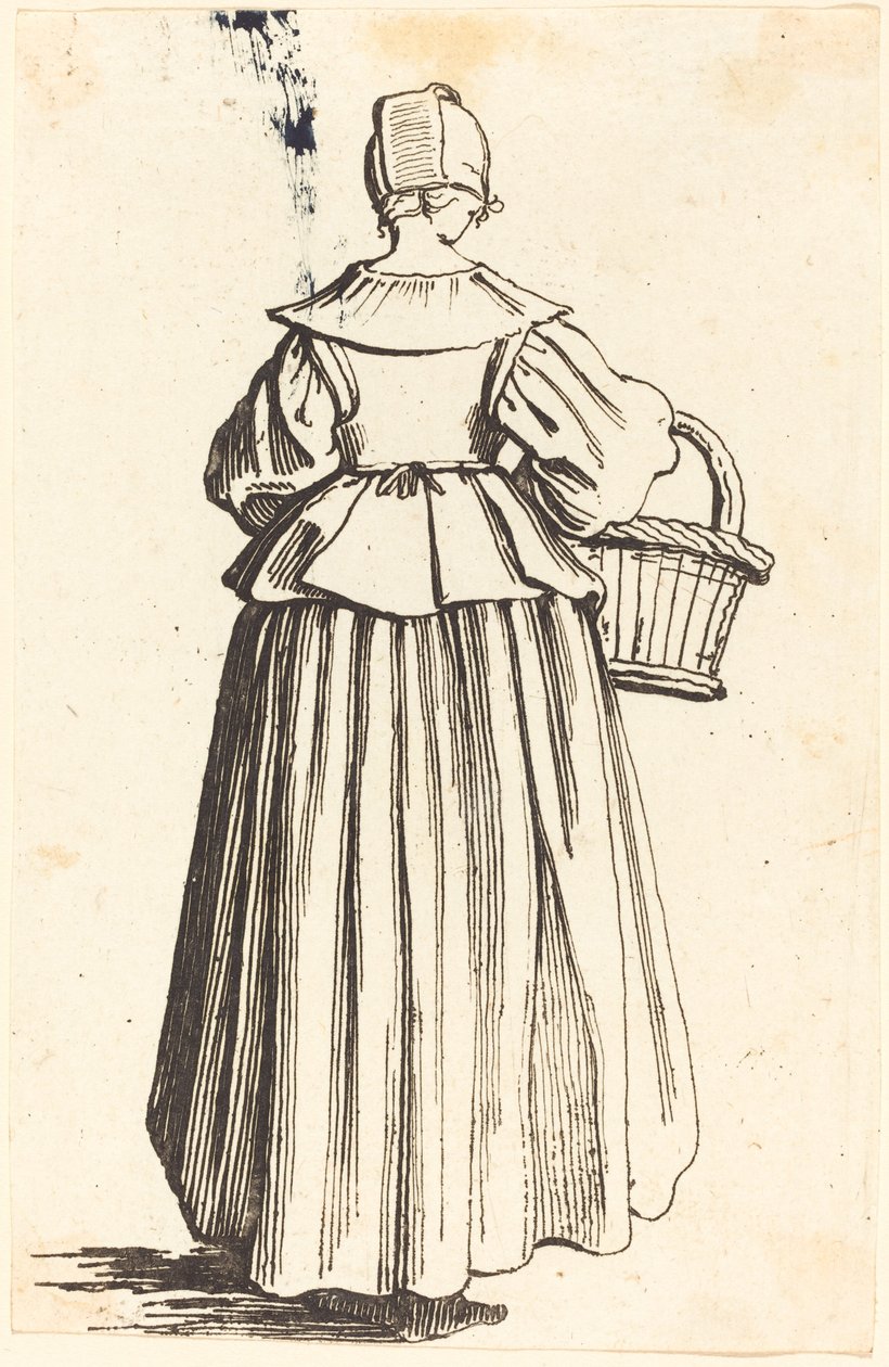 Peasant Woman with Basket, Seen from Behind by Israel Henriet after Jacques Callot