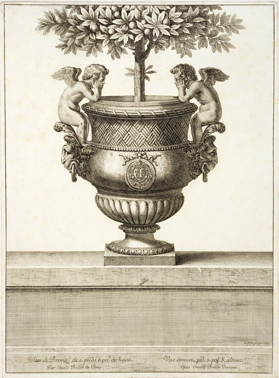 Bronze urns as used for citrus trees, illustration from 