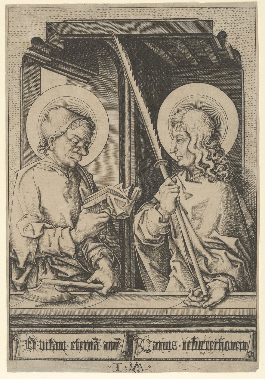 Saints Matthias and Judas Thaddaeus, from The Apostles by Israhel van Meckenem