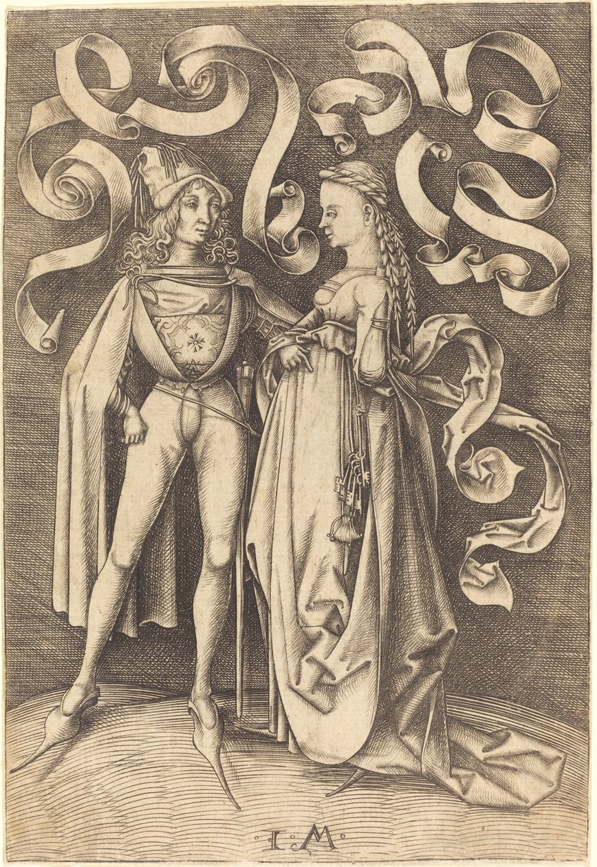 The Knight and the Lady, c. 1495-1503 by Israhel van Meckenem