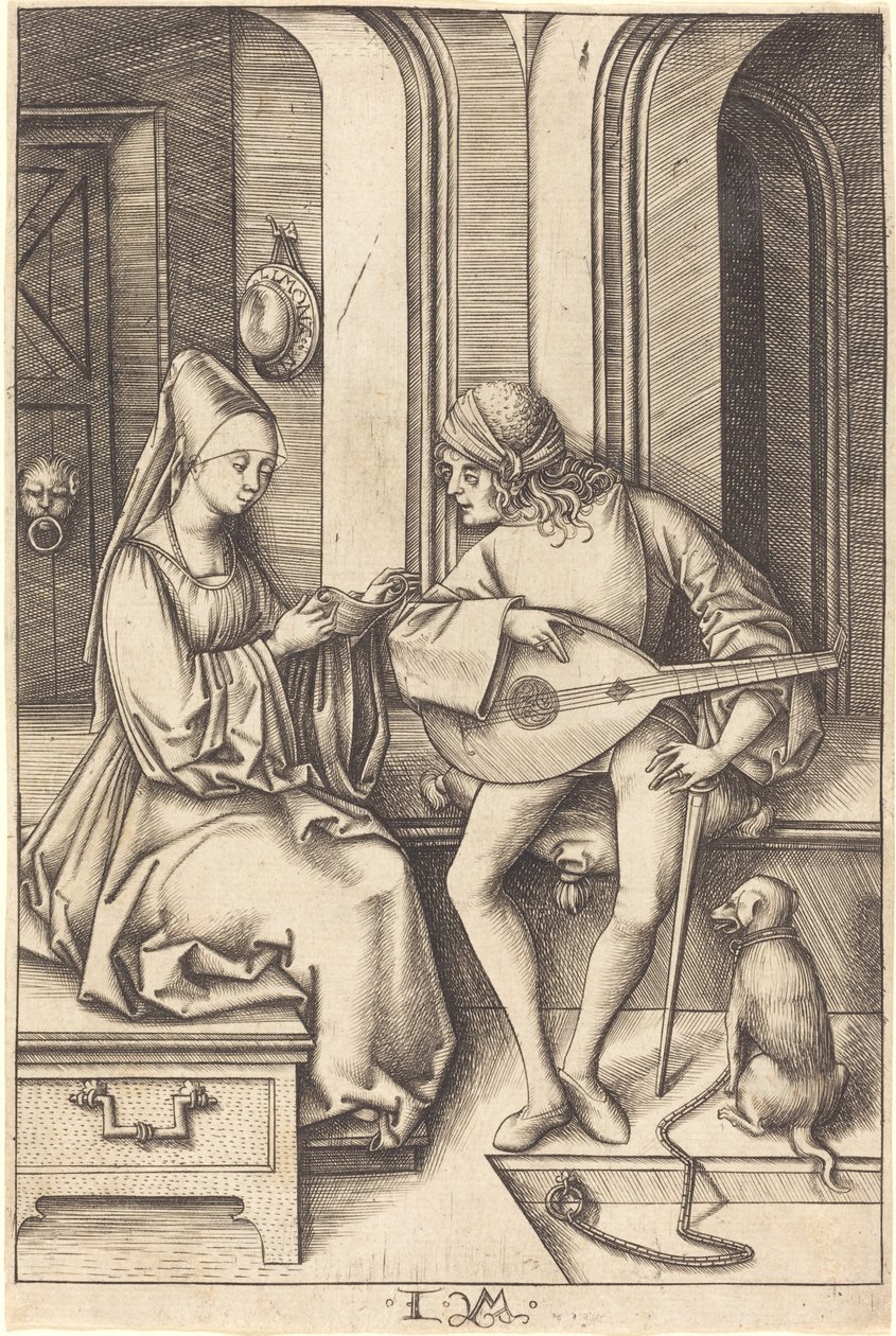 The Lute Player and the Singer, c. 1495-1503 by Israhel van Meckenem