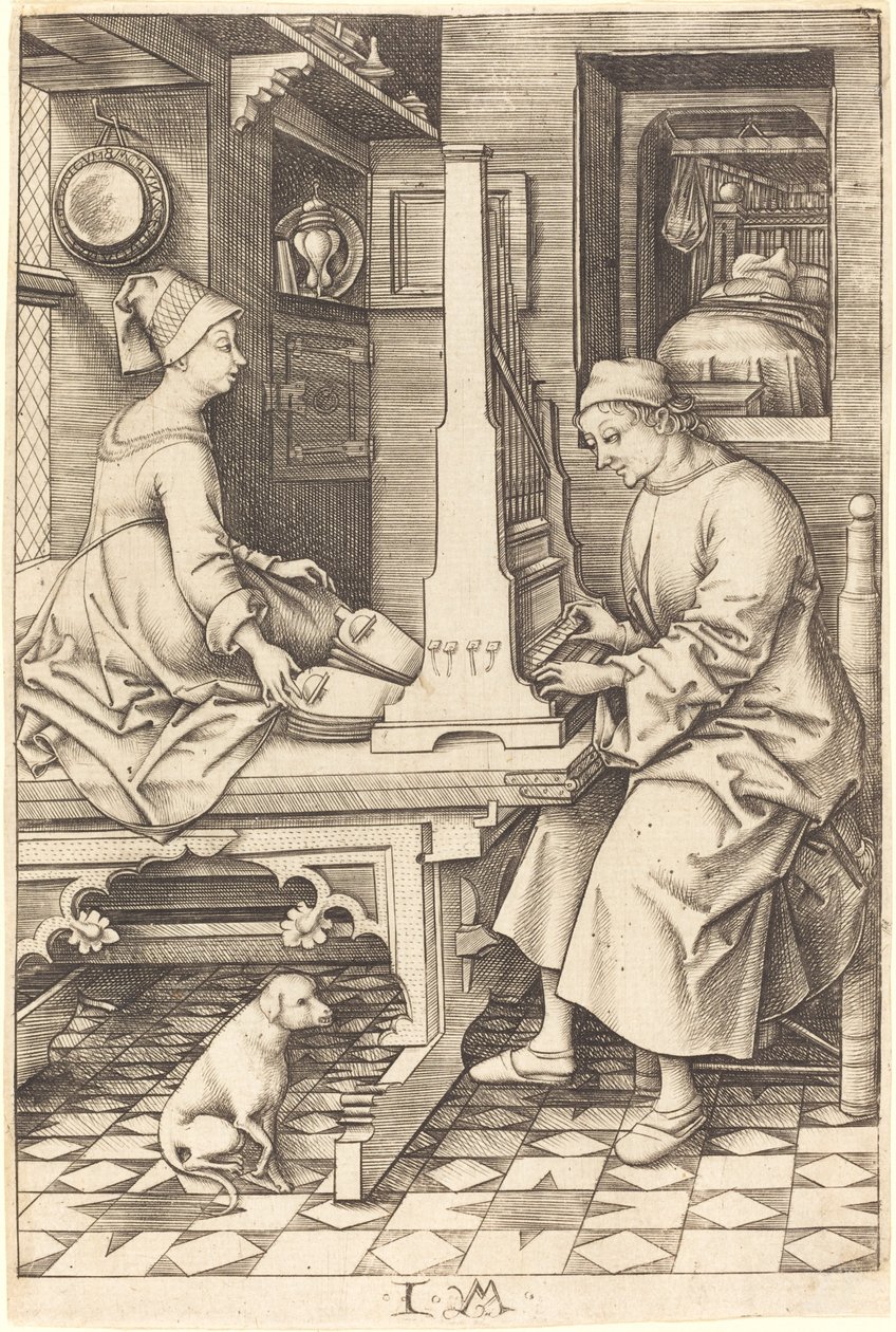 The Organ Player and His Wife by Israhel van Meckenem
