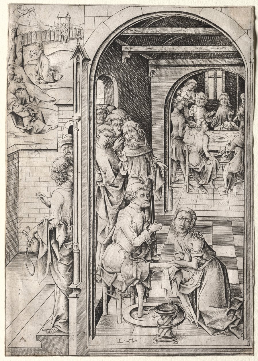 The Passion: Christ Washing the Feet of His Disciples by Israhel van Meckenem
