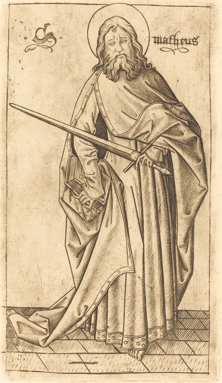 Saint Paul (?) or Saint Matthew (?) by Israhel van Meckenem after Master E.S.