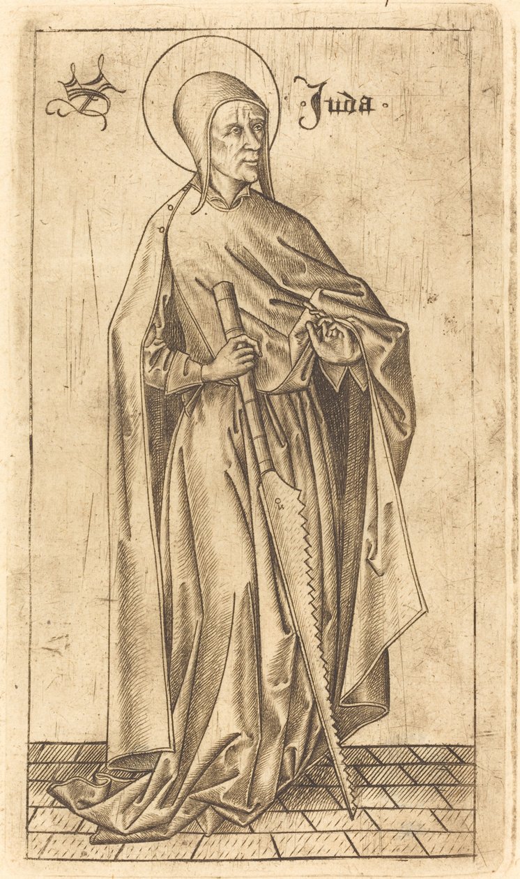 Saint Simon Zelotes (?) or Saint Judas Thaddeus (?) by Israhel van Meckenem after Master E.S.
