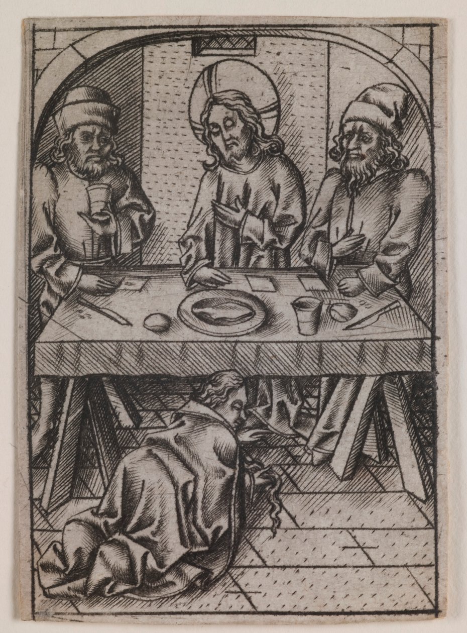 Mary Magdalen Washing Christ’s Feet by Israhel van Meckenem the younger