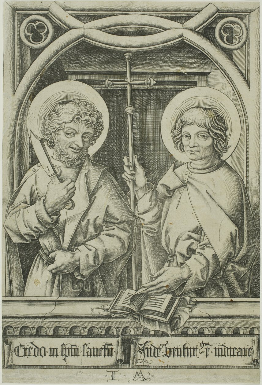 Saint Bartholomew and Saint Philip from The Twelve Apostles by Israhel van Meckenem the younger
