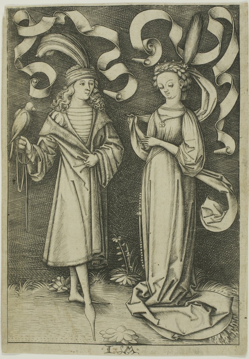 The Falconer and the Lady by Israhel van Meckenem the younger