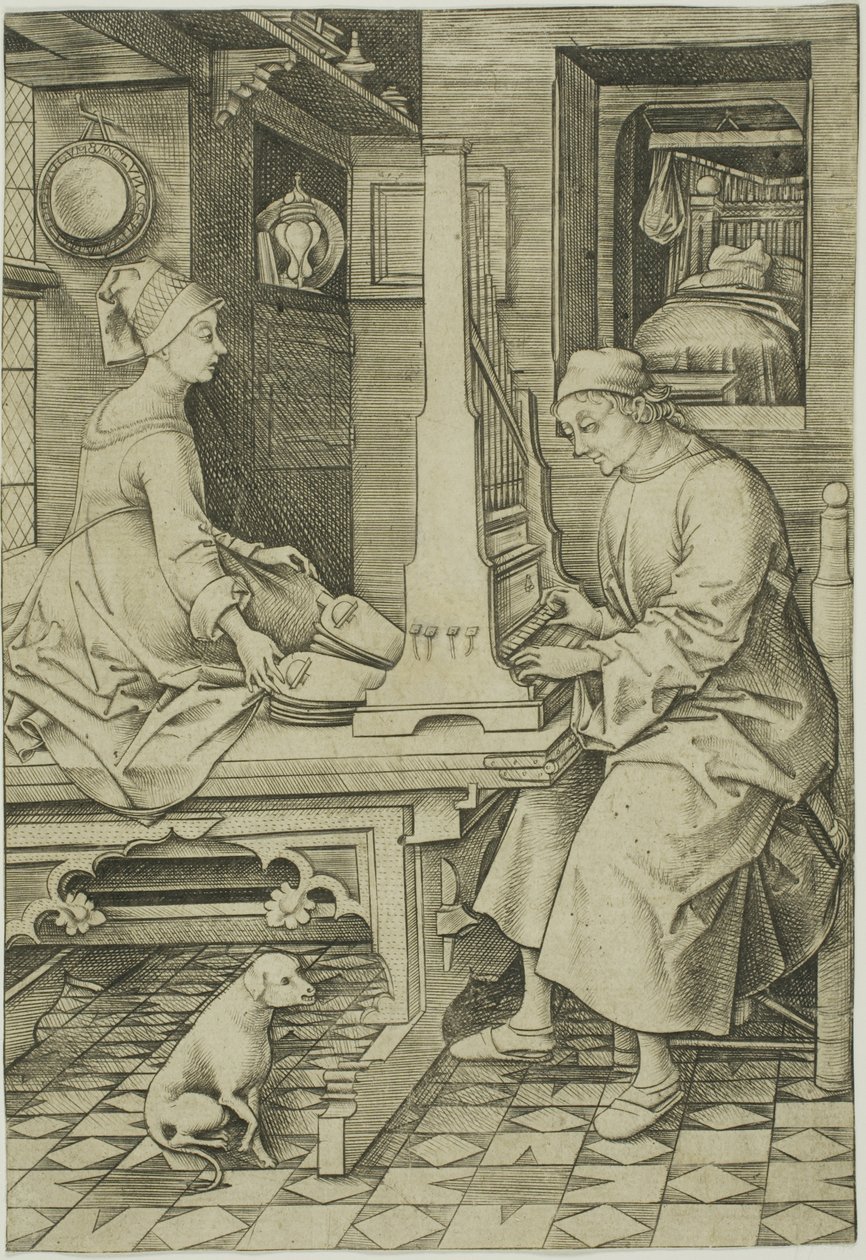 The Organ Player and His Wife by Israhel van Meckenem the younger